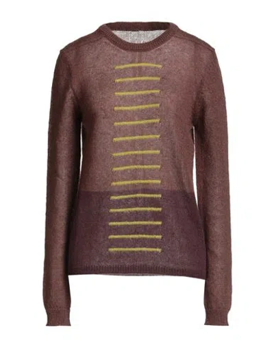 Rick Owens Woman Sweater Brown Size L Polyamide, Mohair Wool, Wool