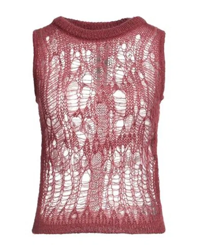 Rick Owens Woman Sweater Burgundy Size S Polyamide, Mohair Wool, Wool In Red
