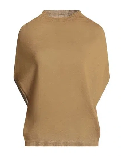 Rick Owens Woman Sweater Camel Size S Cashmere In Sand
