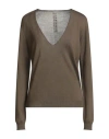 Rick Owens Woman Sweater Camel Size S Virgin Wool In Sand