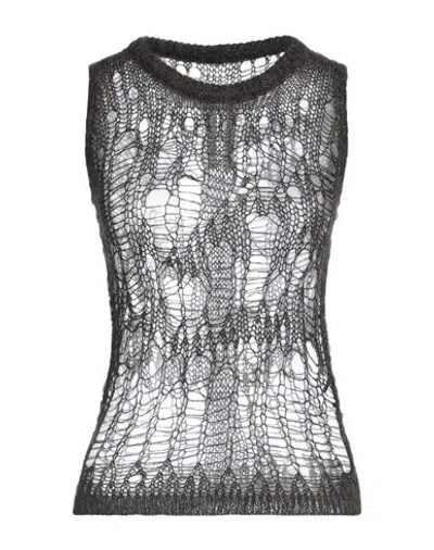 RICK OWENS RICK OWENS WOMAN SWEATER CHARCOAL SIZE M POLYAMIDE, MOHAIR WOOL, WOOL