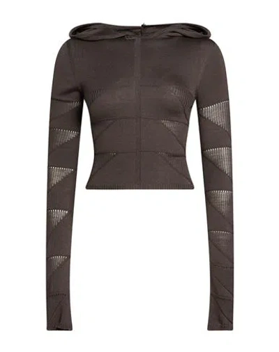 Rick Owens Woman Sweater Charcoal Size S Virgin Wool In Brown
