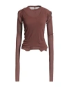 Rick Owens Woman Sweater Chocolate Brown Size 4 Viscose, Silk
