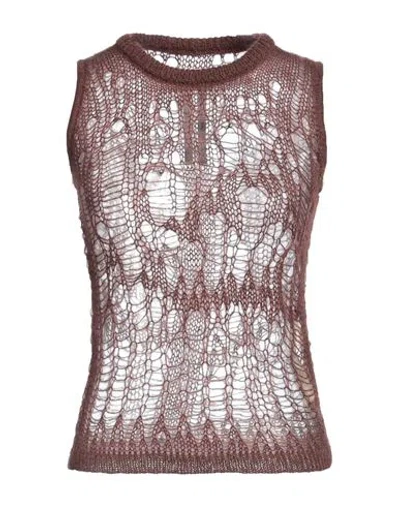 RICK OWENS RICK OWENS WOMAN SWEATER CHOCOLATE BROWN SIZE L POLYAMIDE, MOHAIR WOOL, WOOL