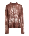 Rick Owens Woman Sweater Chocolate Brown Size L Polyamide, Mohair Wool, Wool In Brown