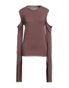 Rick Owens Woman Sweater Chocolate Brown Size L Virgin Wool In Brown