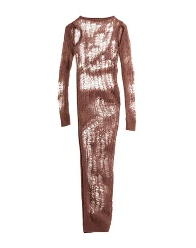 Rick Owens Woman Sweater Chocolate Brown Size S Polyamide, Mohair Wool, Wool In Brown