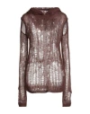 Rick Owens Woman Sweater Chocolate Brown Size S Polyamide, Mohair Wool, Wool In Brown