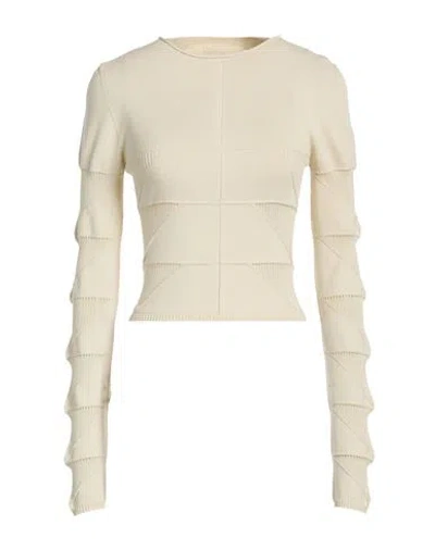 Rick Owens Woman Sweater Cream Size L Viscose, Polyester In White