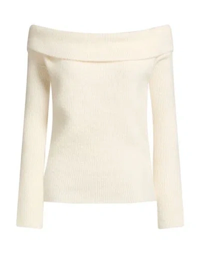 Rick Owens Woman Sweater Cream Size M Alpaca Wool, Polyamide, Wool, Elastane In Neutral