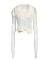 Rick Owens Woman Sweater Cream Size M Polyamide, Mohair Wool, Wool In White