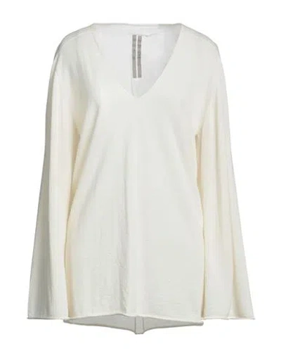 Rick Owens Woman Sweater Cream Size Xs Virgin Wool In White