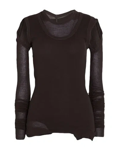 Rick Owens Woman Sweater Dark Brown Size 4 Viscose, Silk