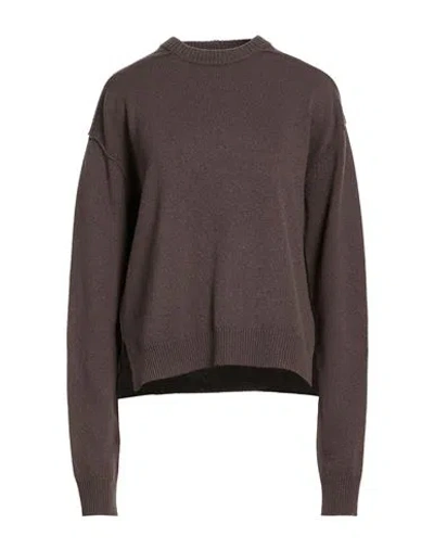 Rick Owens Woman Sweater Dark Brown Size L Cashmere, Wool