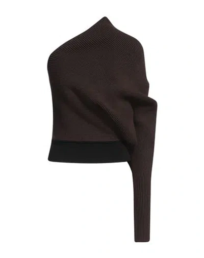 Rick Owens Woman Sweater Dark Brown Size S Cashmere, Wool, Elastane, Viscose, Polyester In Brown