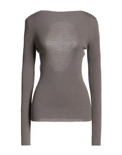 Rick Owens Woman Sweater Grey Size M Virgin Wool In Gray