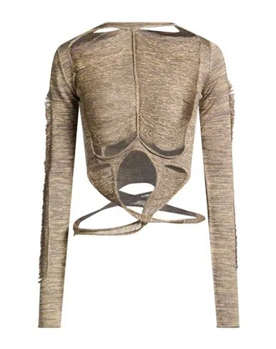 Rick Owens Woman Sweater Grey Size M Virgin Wool, Viscose, Polyester In Gray