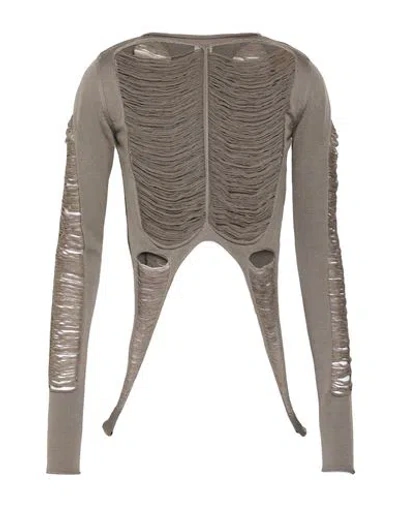 Rick Owens Woman Sweater Grey Size S Virgin Wool In Gray