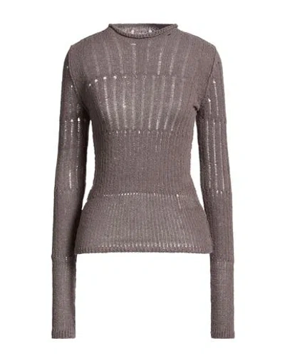 Rick Owens Woman Sweater Grey Size S Virgin Wool, Polyamide In Brown