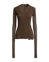 Rick Owens Woman Sweater Khaki Size 4 Viscose, Silk In Brown