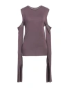 Rick Owens Woman Sweater Mauve Size L Virgin Wool In Purple
