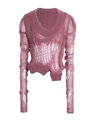 Rick Owens Woman Sweater Mauve Size Xs Polyamide, Mohair Wool, Wool In Pink