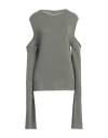 Rick Owens Woman Sweater Military Green Size S Cotton In Gray