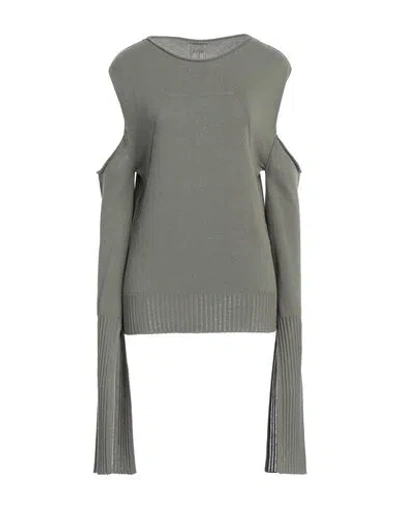 Rick Owens Woman Sweater Military Green Size S Cotton In Gray