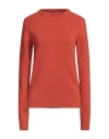 Rick Owens Strobe Crew Neck Cashmere Blend Sweater In Orange