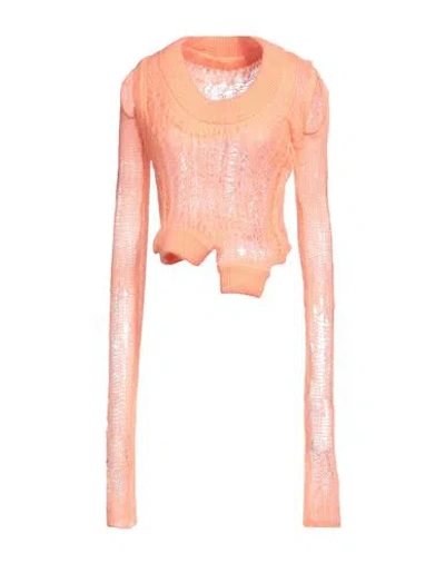 Rick Owens Woman Sweater Salmon Pink Size S Polyamide, Mohair Wool, Wool
