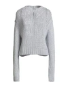 Rick Owens Woman Sweater Sky Blue Size M Cashmere, Silk In Gray
