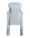 Rick Owens Woman Sweater Sky Blue Size S Virgin Wool In Gray