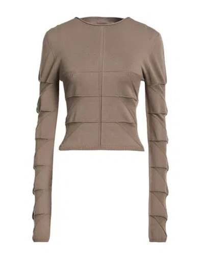 Rick Owens Woman Sweater Taupe Size L Viscose, Polyester In Gray