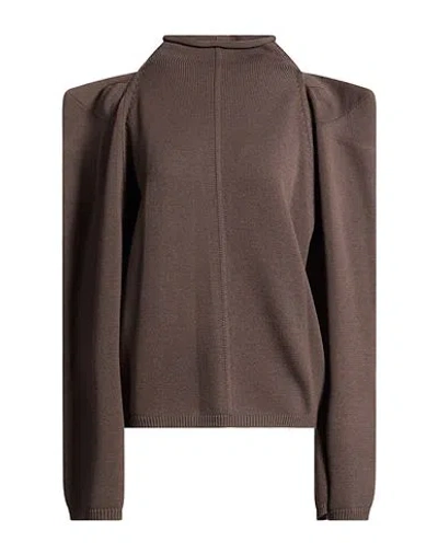 Rick Owens Woman Sweater Taupe Size M Virgin Wool In Grey