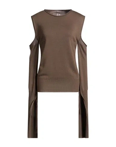 Rick Owens Woman Sweater Taupe Size M Virgin Wool In Brown