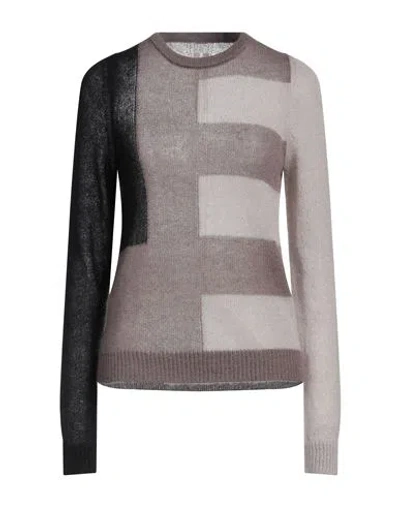 Rick Owens Woman Sweater Taupe Size S Polyamide, Mohair Wool, Wool In Grey
