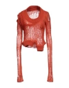 Rick Owens Woman Sweater Tomato Red Size S Polyamide, Mohair Wool, Wool In Tomato Red