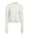 Rick Owens Woman Sweatshirt Cream Size 6 Cotton In White