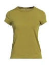Rick Owens Woman T-shirt Acid Green Size 6 Cotton