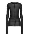 Rick Owens Woman T-shirt Black Size 4 Viscose, Silk In Black