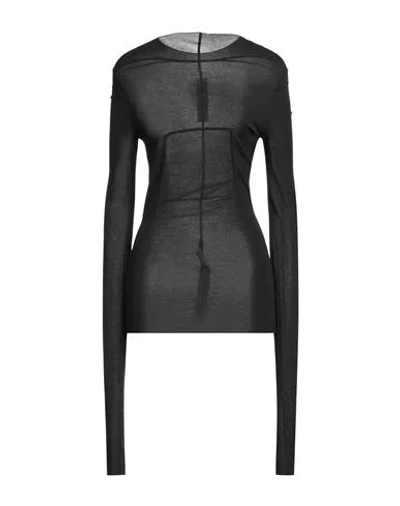 Rick Owens Woman T-shirt Black Size 4 Viscose, Silk