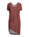 Rick Owens Woman T-shirt Brick Size 8 Viscose, Silk In Brown