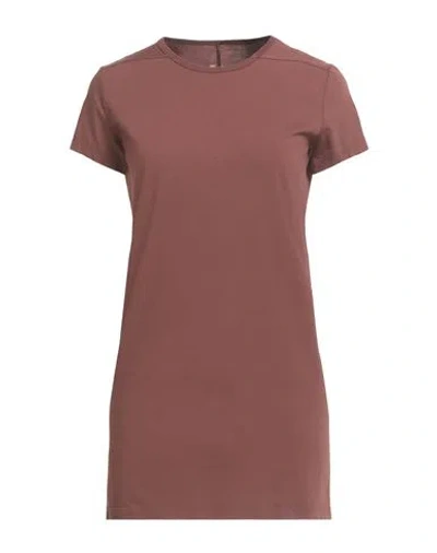 Rick Owens Woman T-shirt Brown Size 4 Cotton