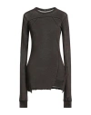 Rick Owens Woman T-shirt Charcoal Size 4 Cotton In Gray