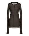 Rick Owens Woman T-shirt Charcoal Size 8 Viscose, Silk In Brown