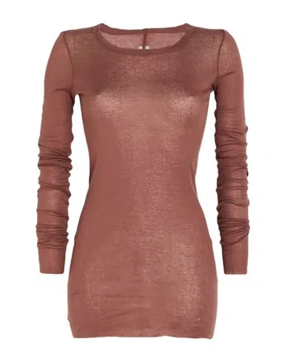 Rick Owens Woman T-shirt Chocolate Brown Size 6 Cotton