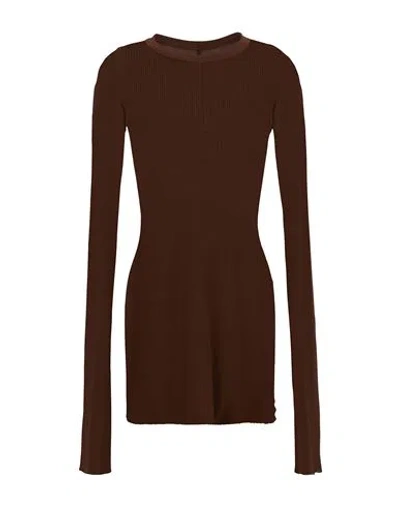 Rick Owens Woman T-shirt Dark Brown Size 8 Viscose, Silk In Brown
