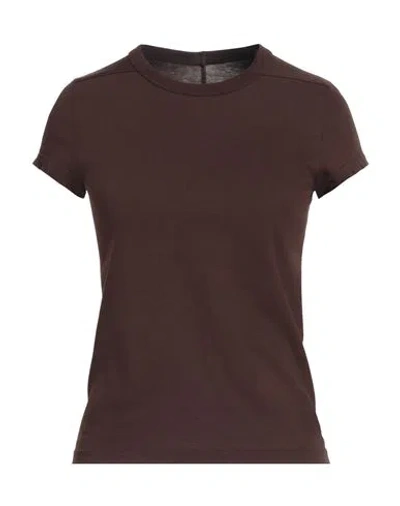 Rick Owens Woman T-shirt Dark Brown Size 6 Cotton In Brown