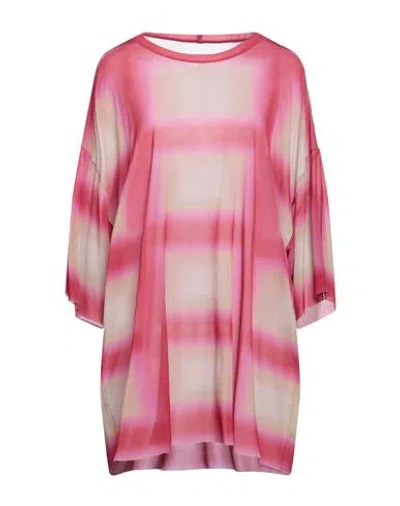 Rick Owens Woman T-shirt Fuchsia Size Onesize Cupro, Elastane In Pink