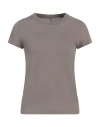 Rick Owens Woman T-shirt Grey Size 4 Cotton In Grey